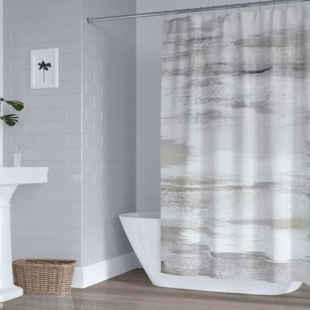 Spring Life Beige Shower Curtain By Hope Bainbridge- Beige Taupe Tan